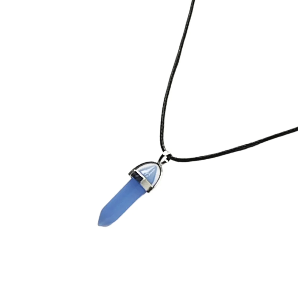 Hexagonal Blue-Lilac Crystal Pendant Necklace 18” | NWOT